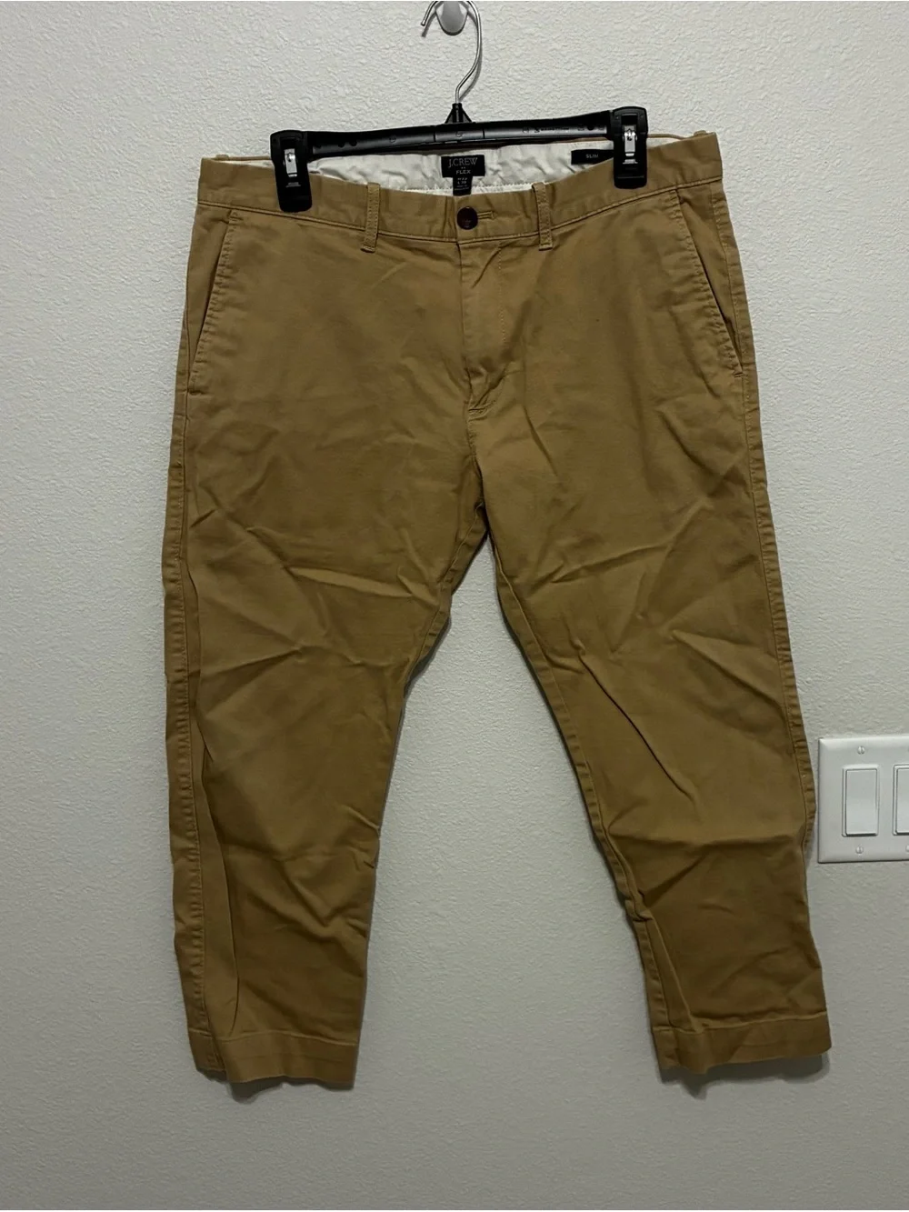 J. Crew Flex Slim Men's Khaki Chinos in Light Brown 33X30